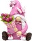 5.7" Spring Pink Gnome Figurine – Waterproof Resin Fairy Garden Statue, Summer & Retirement Gift for Women